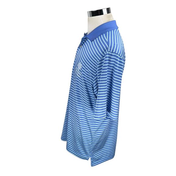 Trump National Los Angeles Polo Shirt Men’s Large Blue Striped Golf F&G Tech - Picture 4 of 10